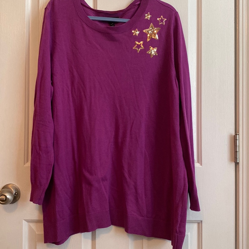 Lane Bryant Sweater w/Gold Stars - 18/20